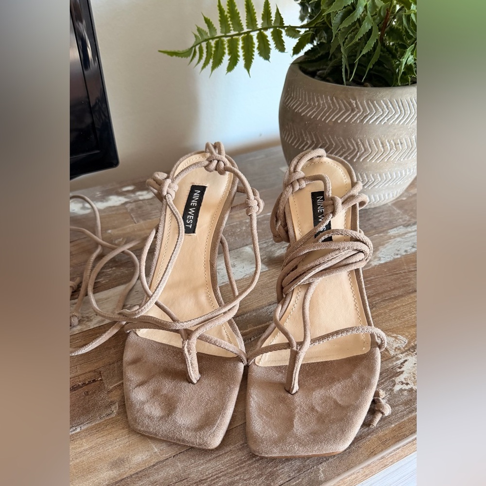 Nine West Tan Women's Sandals - Yarin Ankle Wrap
